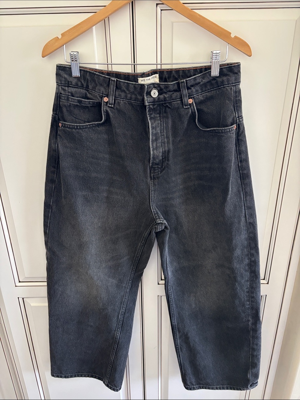 We The Free People Boyfriend Denim Jeans OB1982795 Black Button Fly Women’s 29‎
